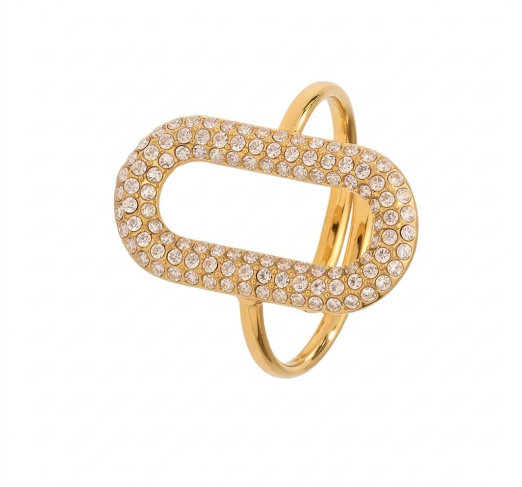 Anillo de eslabones ovalados